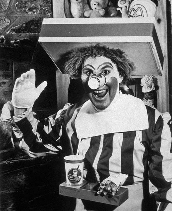 13.) A picture of the original Ronald McDonald from 1963.